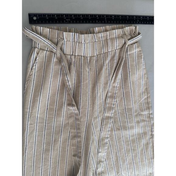 Forever 21 Women’s Tan/Brown Pinstripe Drawstring Wide-leg pants- S - Picture 7 of 7